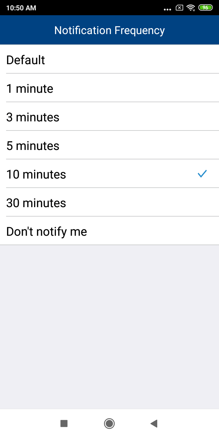 Set notification frequency (Android & iOS) RM5752 VTech