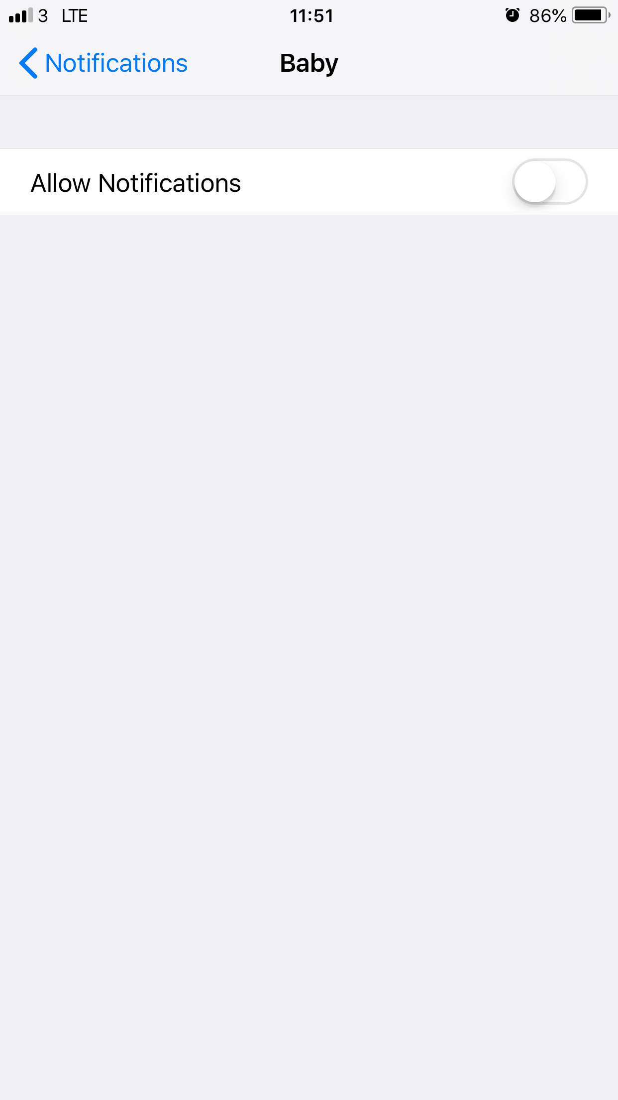 How to allow notification sent from MyVTech Baby 1080p app (iOS)? VTech