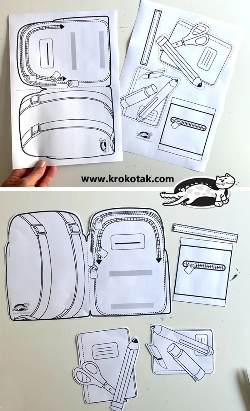 Поделка в школу Рюкзак из бумаги своими руками (шаблон)