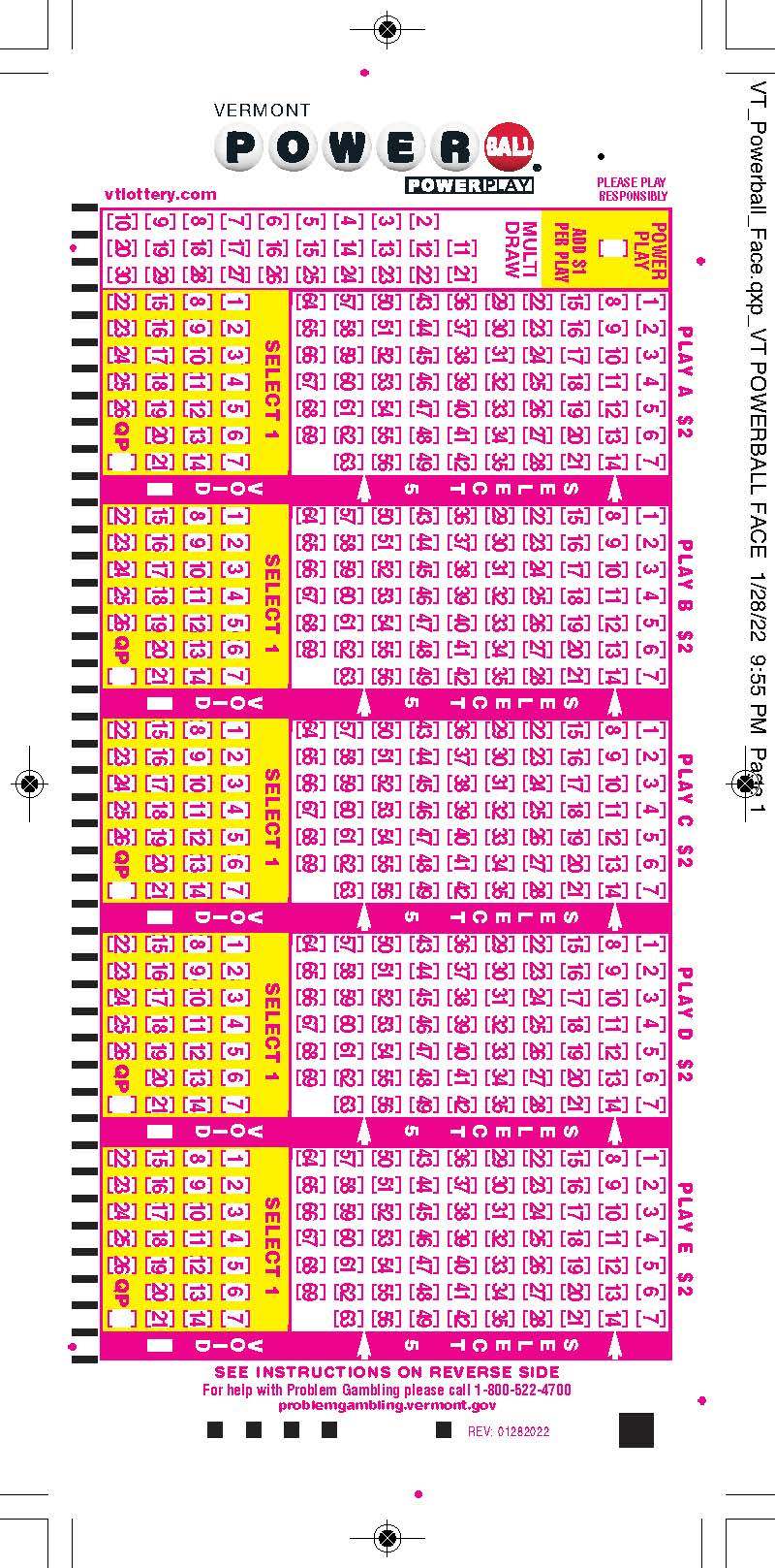Vermont Powerball Powerball Winning Numbers Vermont Lottery(07)