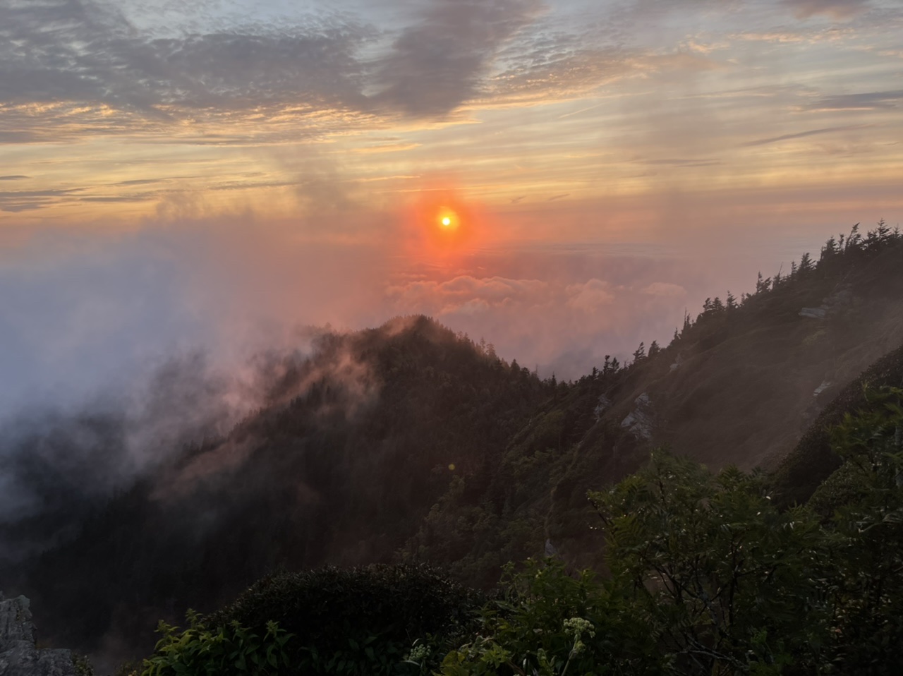 Weather on Mount LeConte in Great Smoky Mountains National Park, July