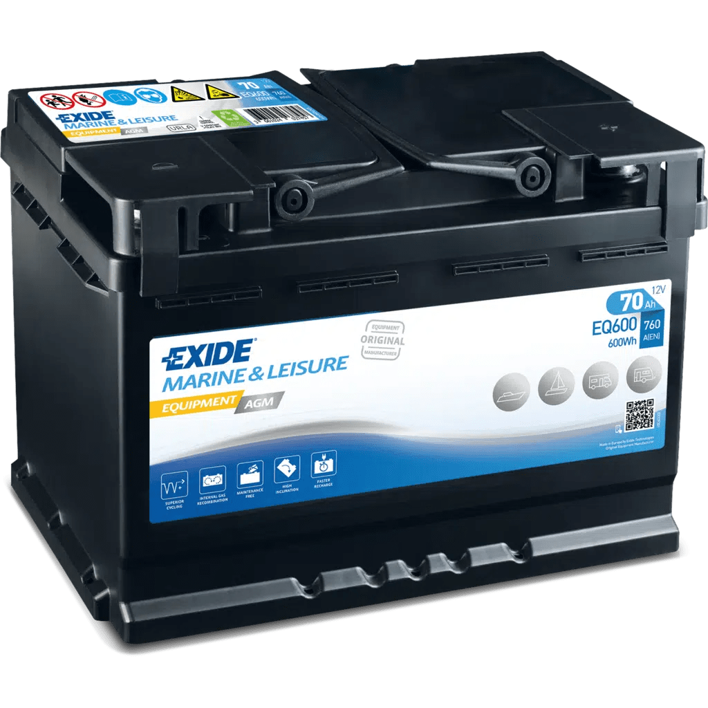 Exide Marine Equipment Agm AGM Battery. EQ600. 70Ah 600A(EN) 12V. Box