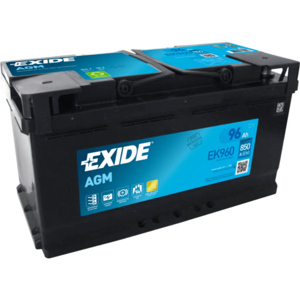 Exide Agm AGM Battery. EK960. 96Ah 850A(EN) 12V. Box L5