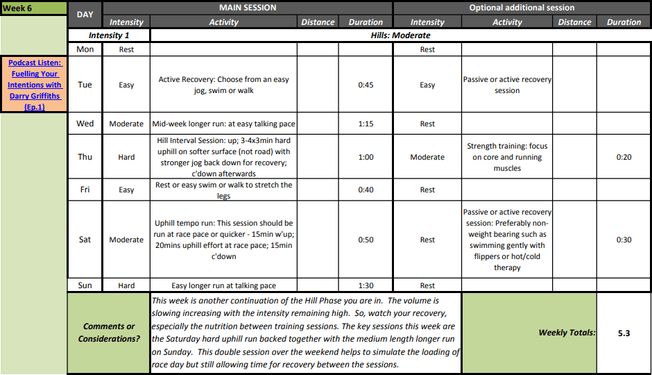 STEP INTO RUNNING & POINT TO PINNACLE Training Planner Excerpts