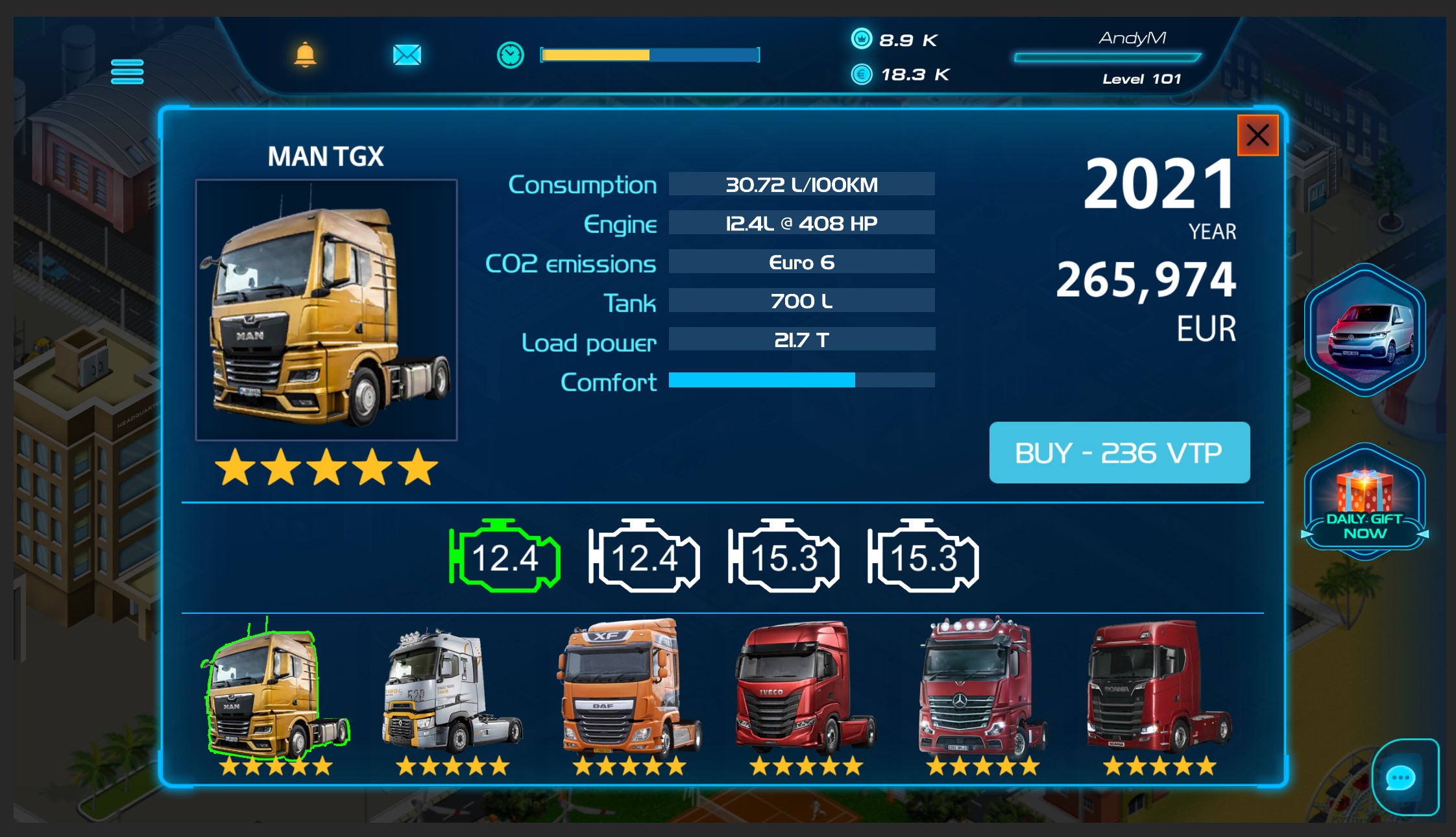 Virtual Truck Manager Tycoon trucking company game