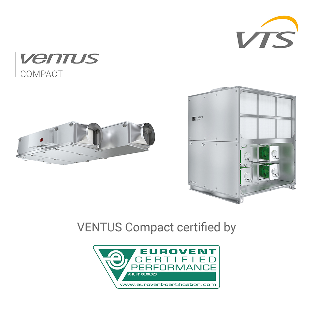 VENTUS Compact air handling units certified by Eurovent