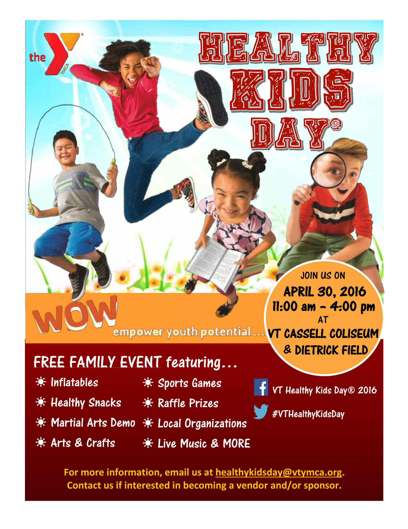 Healthy Kids Day 2016 Flyer VTYMCA