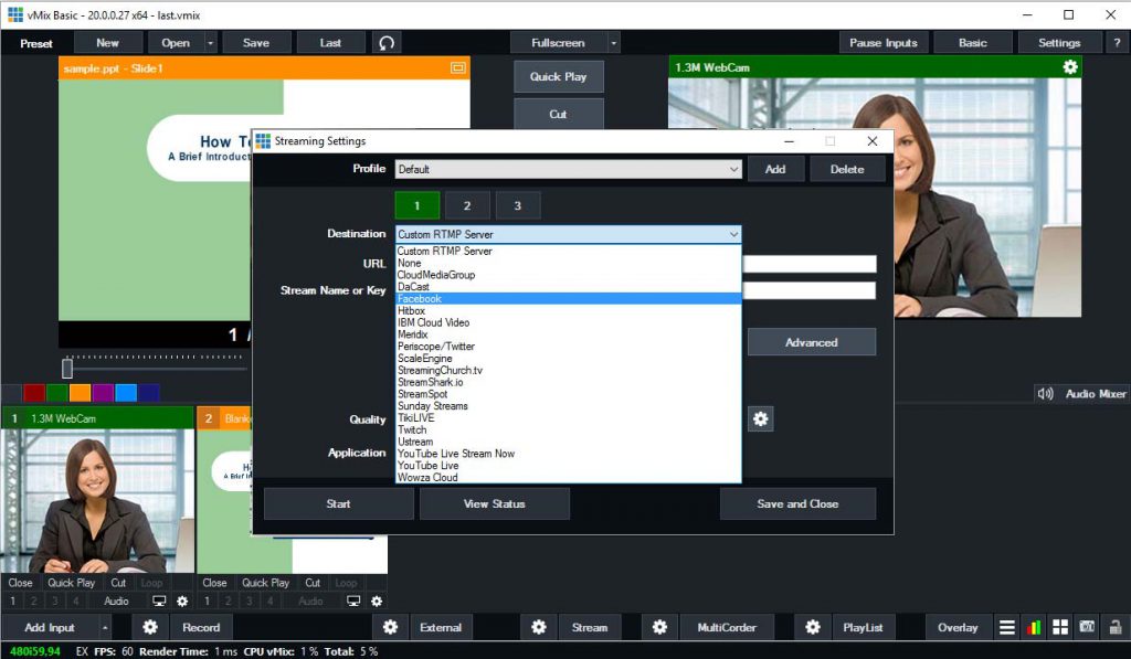 Come creare un webinar live su un gruppo Facebook con vMix