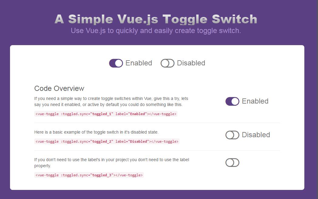 Bootstrap, Vue, Toggle Status Switch