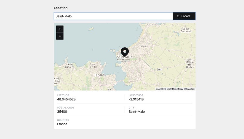 Mapbox Coordinates To Address A Simple Map & Geolocation Field, Built On Top Of Open-Source Services And Mapbox