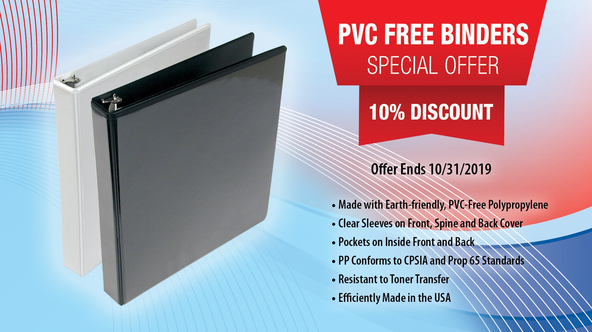 10 Discount PVC Free Binders NAPCO USA