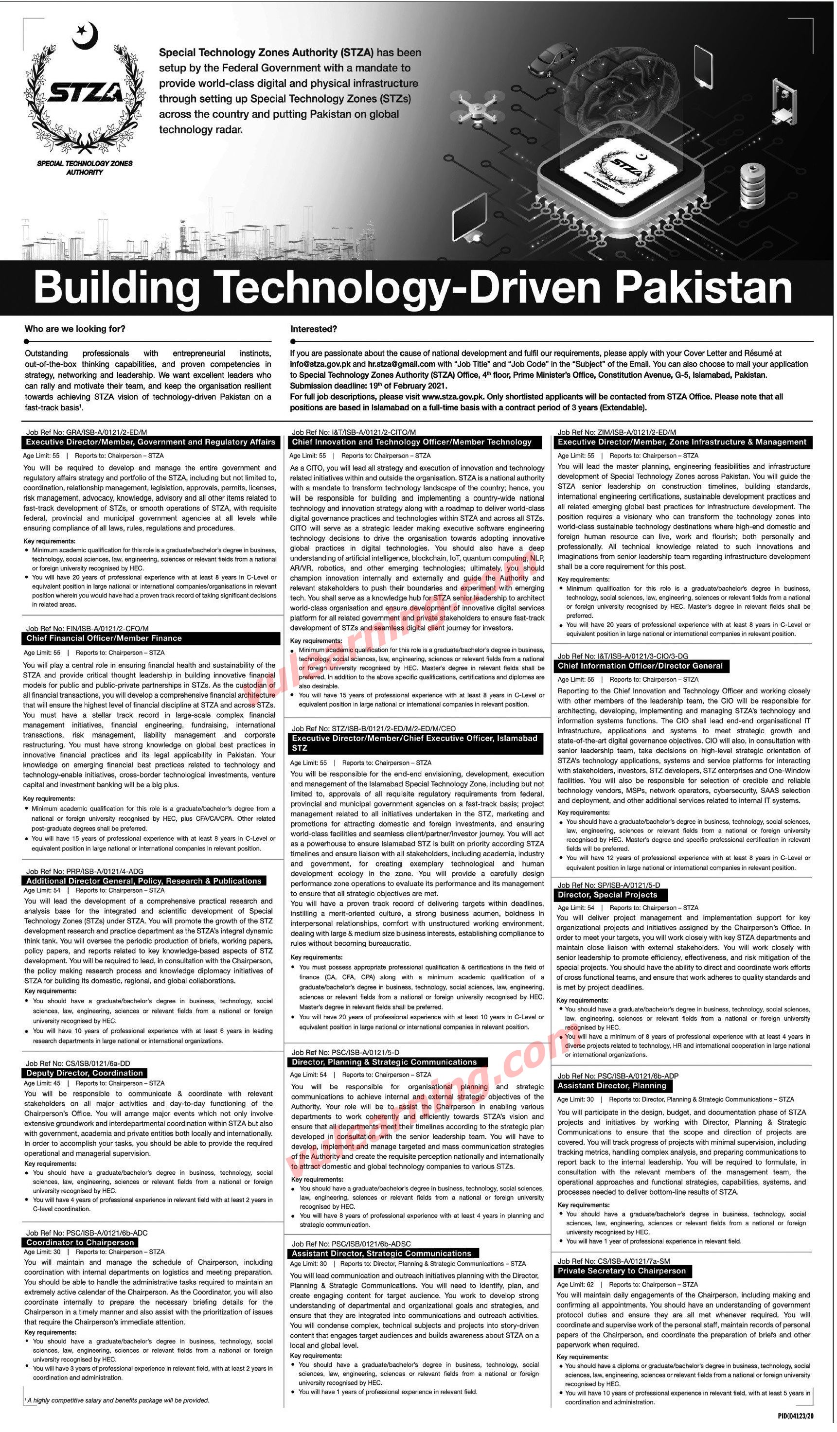 Special Technology Zones Authority (STZA) Islamabad Jobs 2021 for