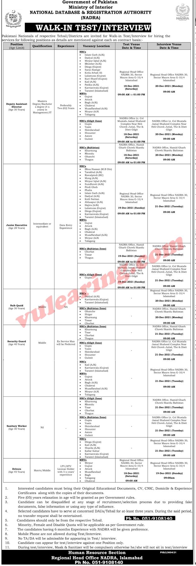 Ministry of Interior Jobs 2021 for Deputy Assistant Directors, Junior