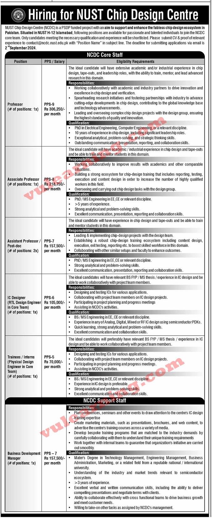 NUST Jobs 2024 Apply Online for Teaching Faculty & NonTeaching Staff