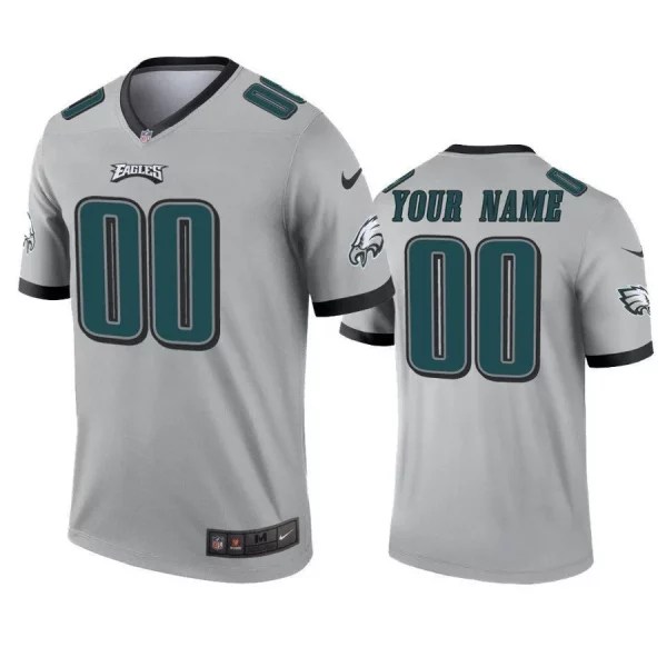 Youth's Custom Legend Philadelphia Eagles Silver Inverted Football