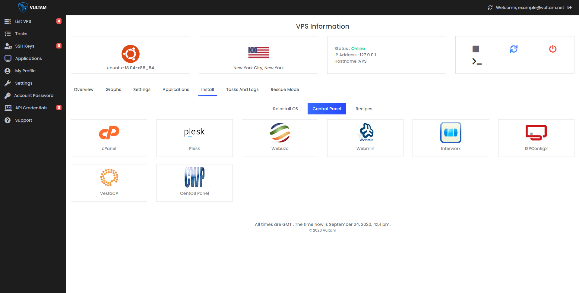 🥇 Game VPS Hosting 2.4/GB Vultam
