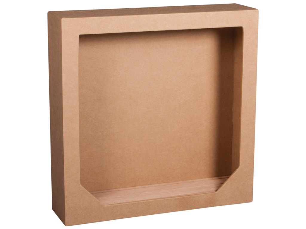 Decorations cardboard frame Rayher with wooden figure plugin base Vunder