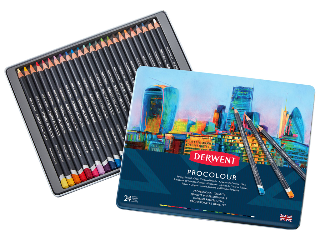 Colour pencils Derwent Procolour in metal box Vunder
