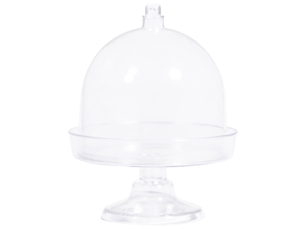 Plastic mini cake stand with dome Rayher Vunder