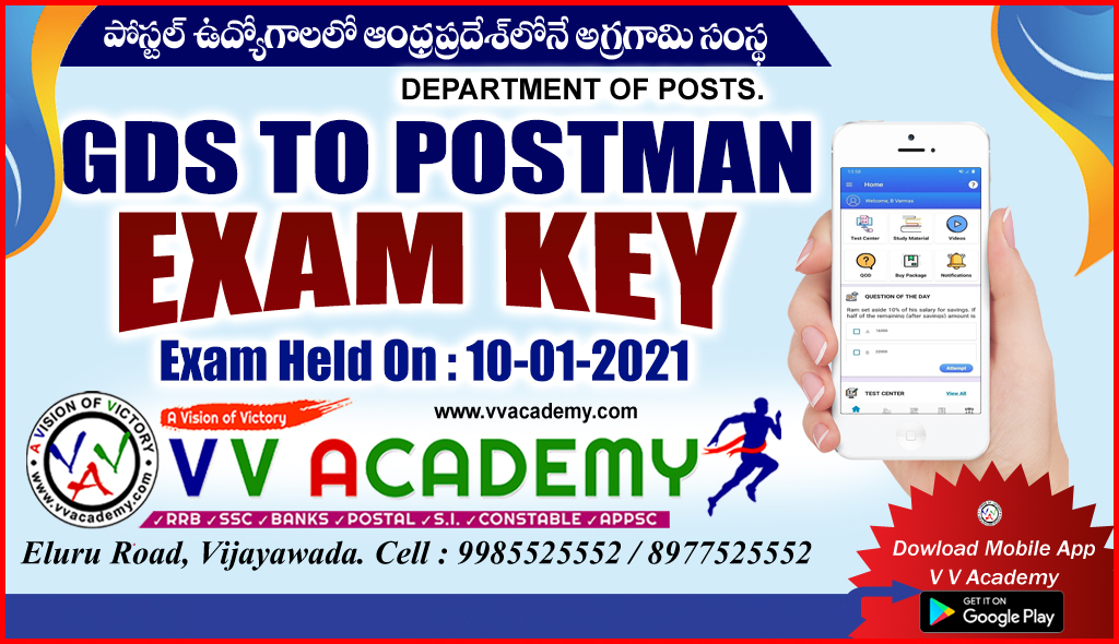 GDS TO POSTMAN Exam Answer KeyExam date 10.01.2021 VV Academy