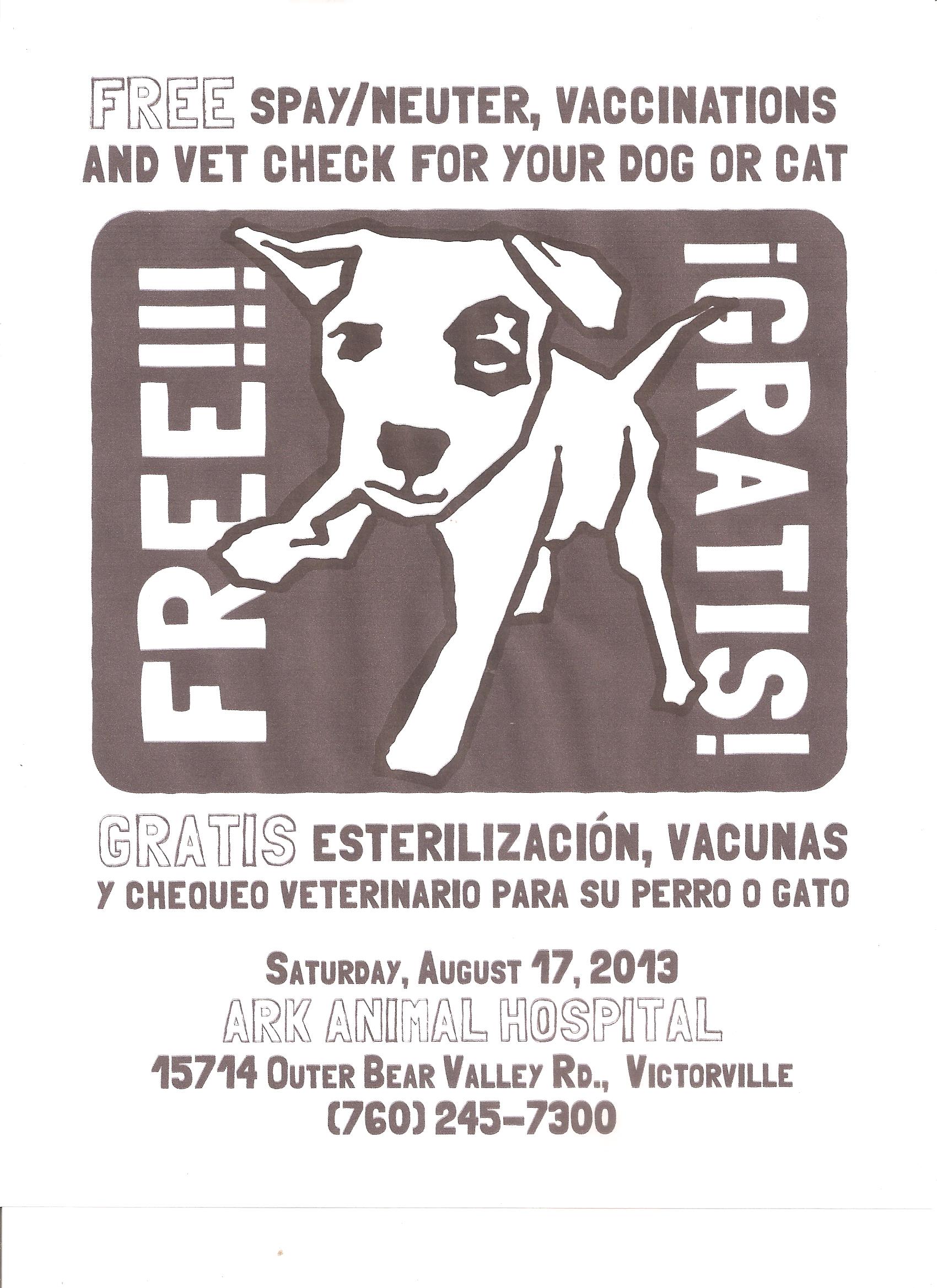 Free Spay/Neuter, Vaccinations Clinic Victor Valley News Group