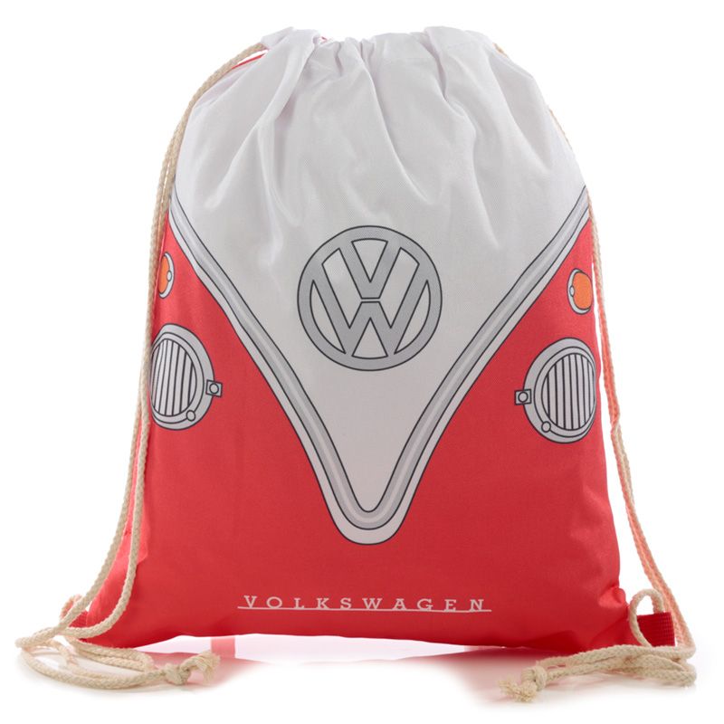 Volkswagen VW T1 Camper Bus Drawstring Bag Red