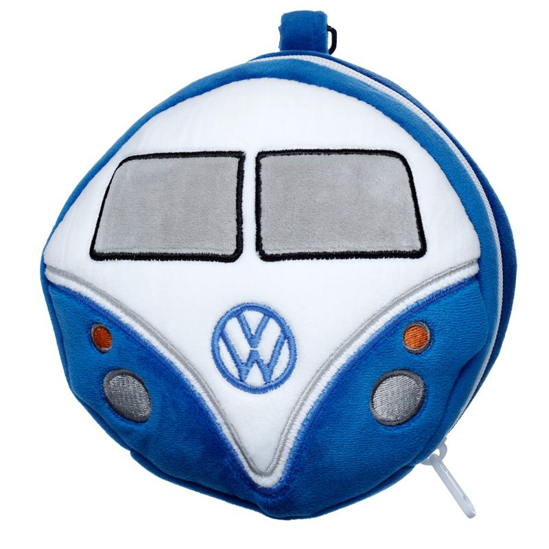 Volkswagen VW Camper Bus Round Travel Pillow & Eye Mask Blue