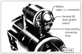 VW Golf 2, Jetta 2: Removing and Installing Solenoid Switch