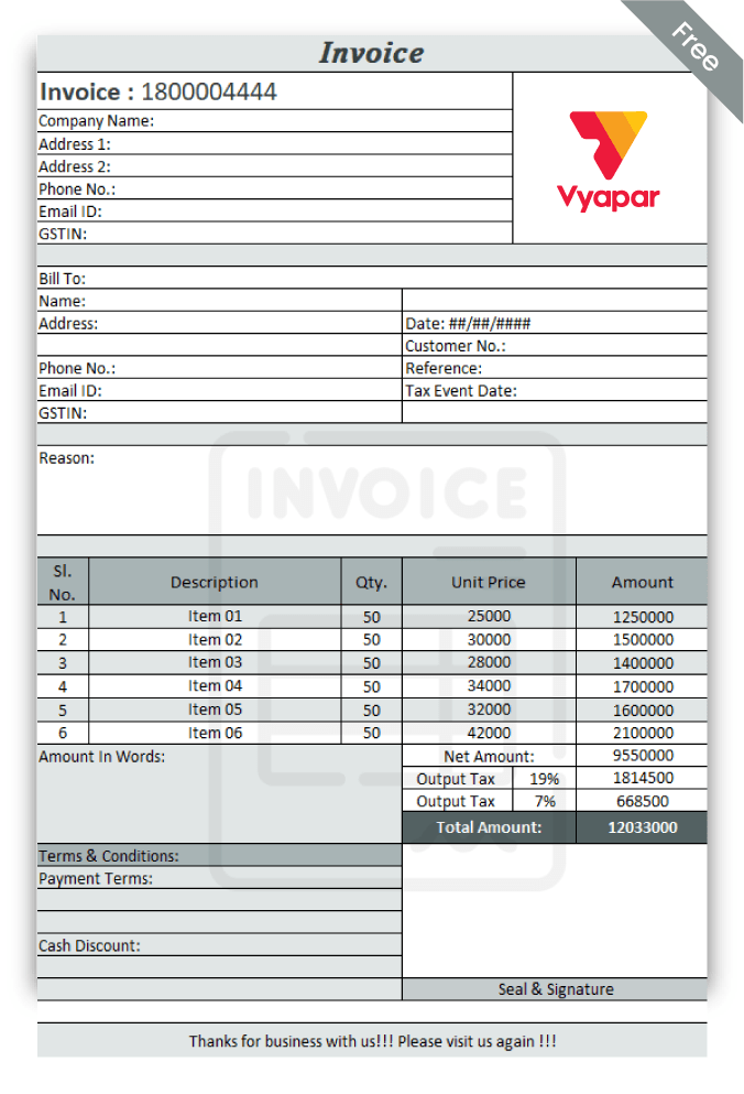 SAP Invoice Format Free Download