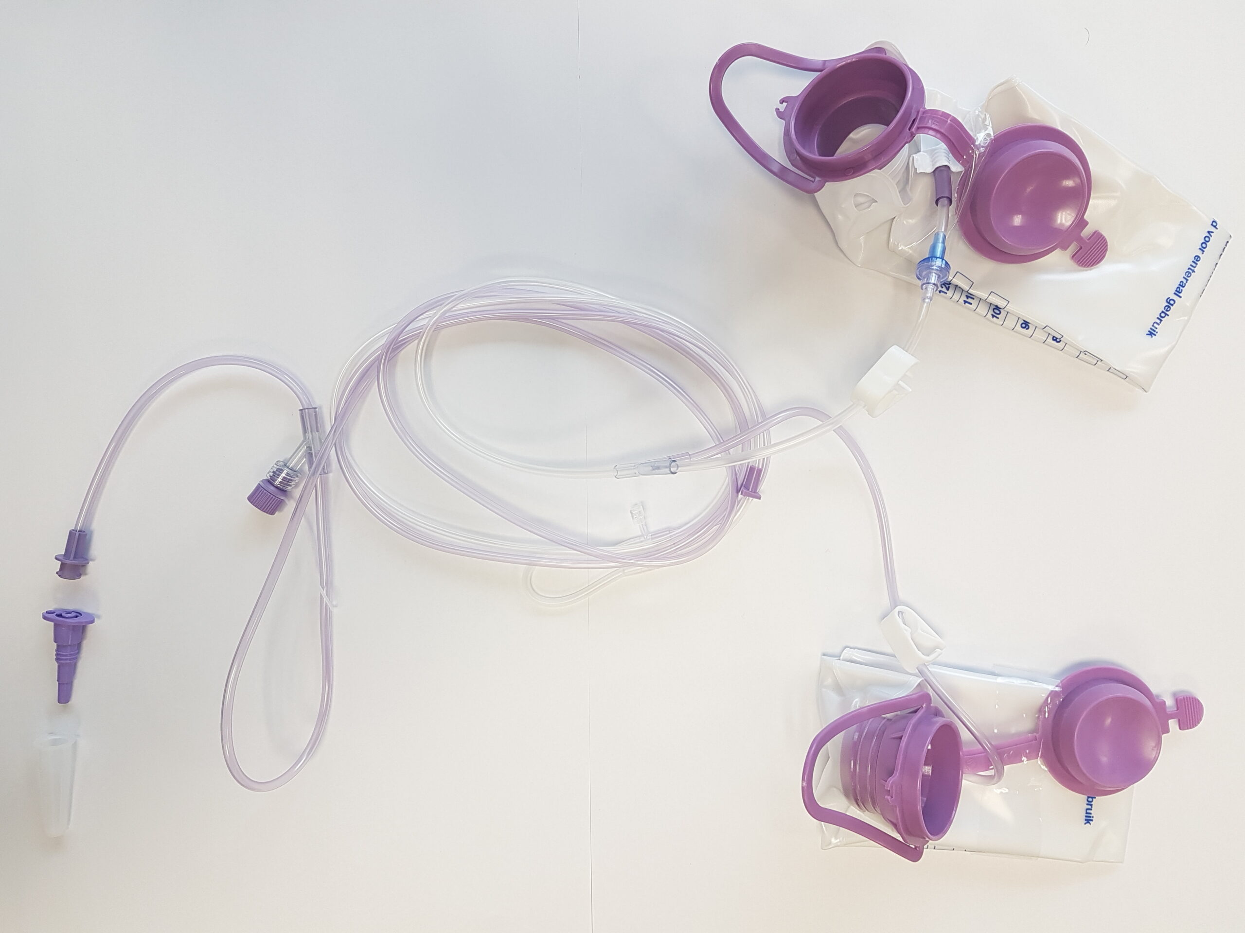 Enteral nutrition ENFit pump set with 2 bags 1200ml and hydration line