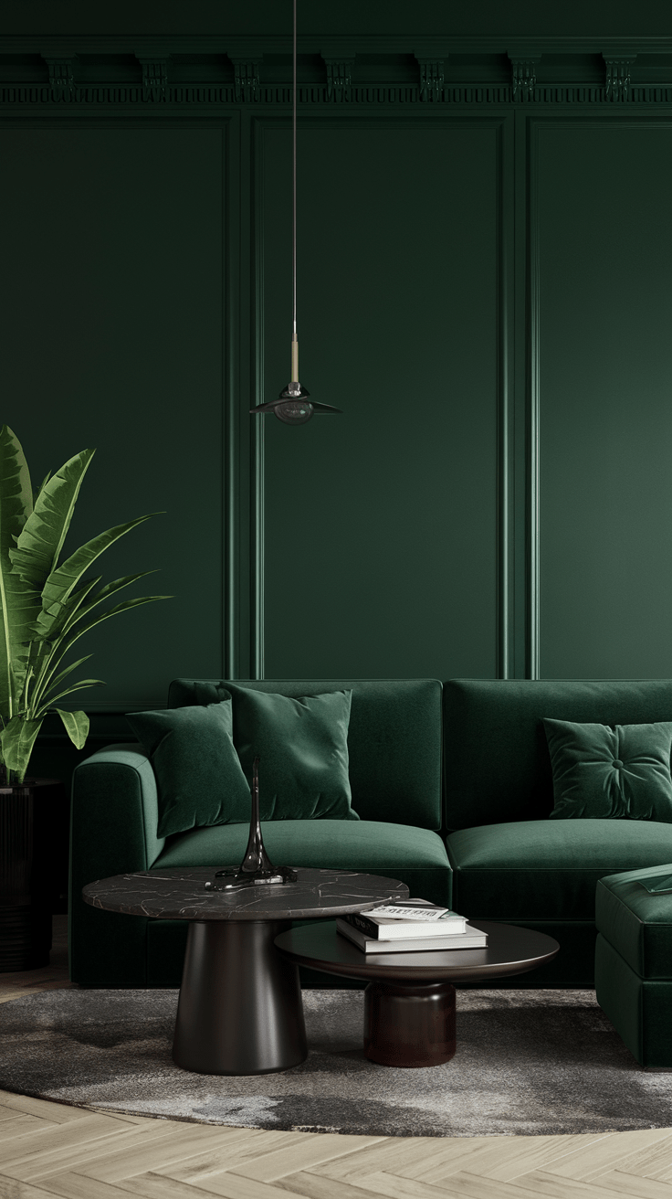46 Dark Green Living Room Ideas Dark Green Color Schemes, Accent