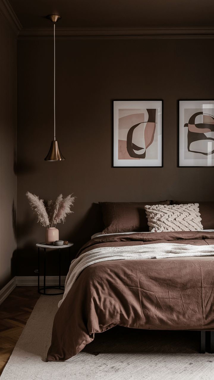 44 Cozy and Modern Brown Bedroom Ideas Aesthetic Designs with Dark