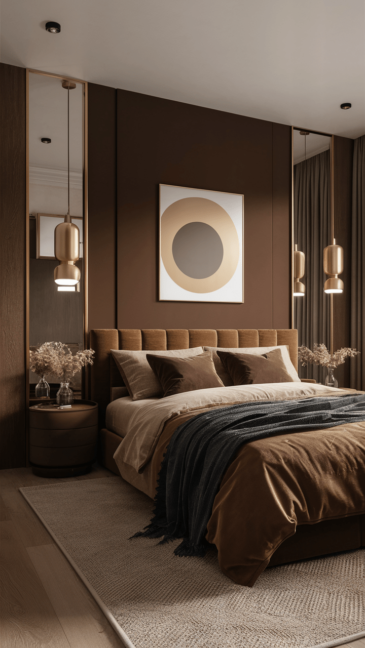 44 Cozy and Modern Brown Bedroom Ideas Aesthetic Designs with Dark