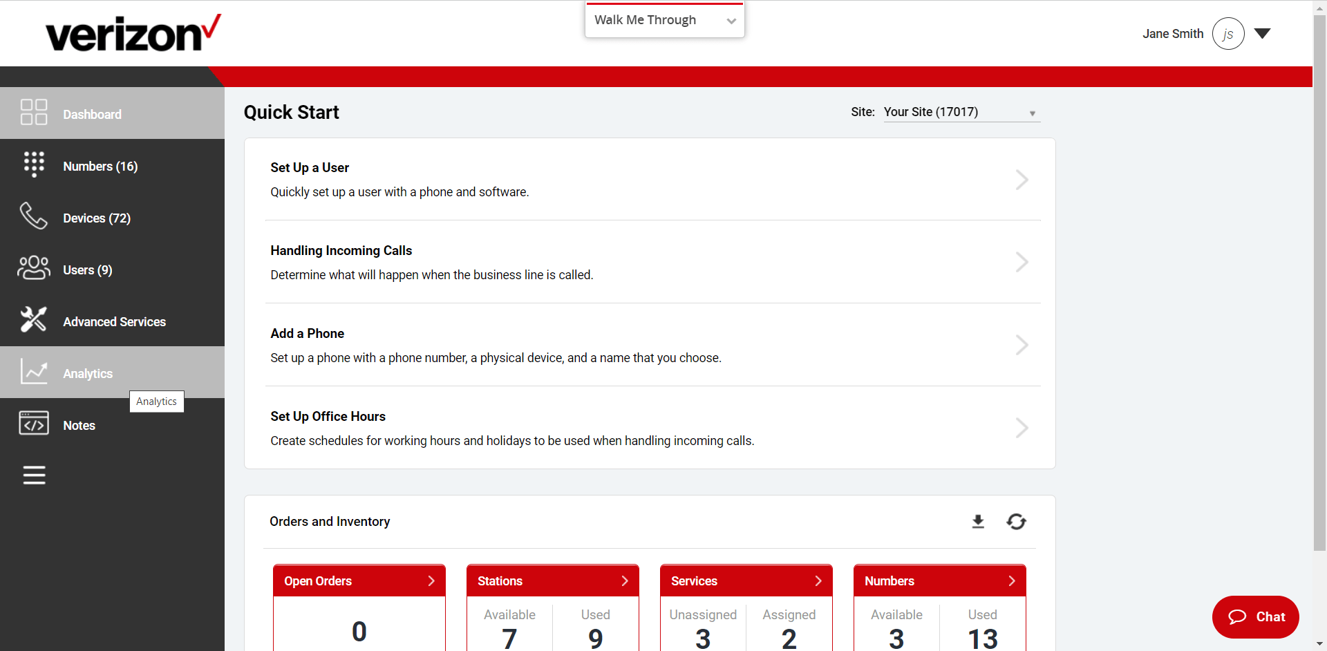 Call history analytics - Verizon Business Digital Voice