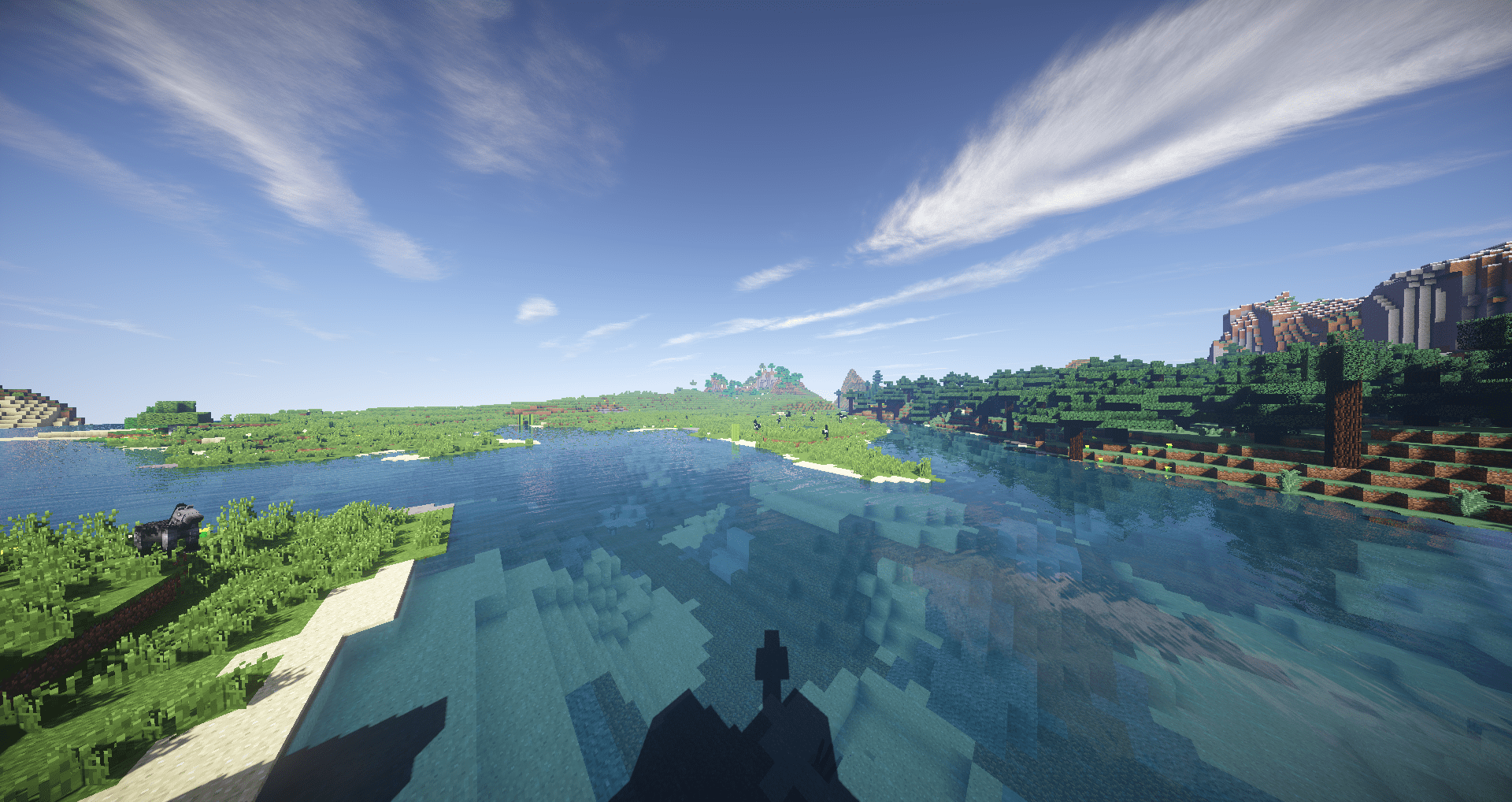 Minecraft, shaders, PC gaming, video games, screen shot 1920x1018