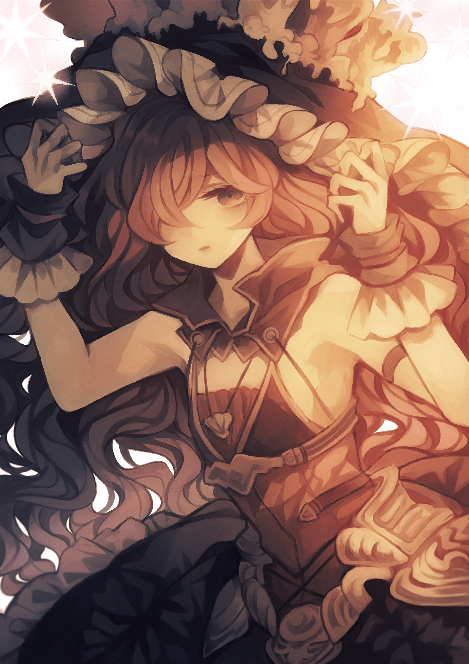 long hair, redhead, red eyes, anime, anime girls, digital art, artwork