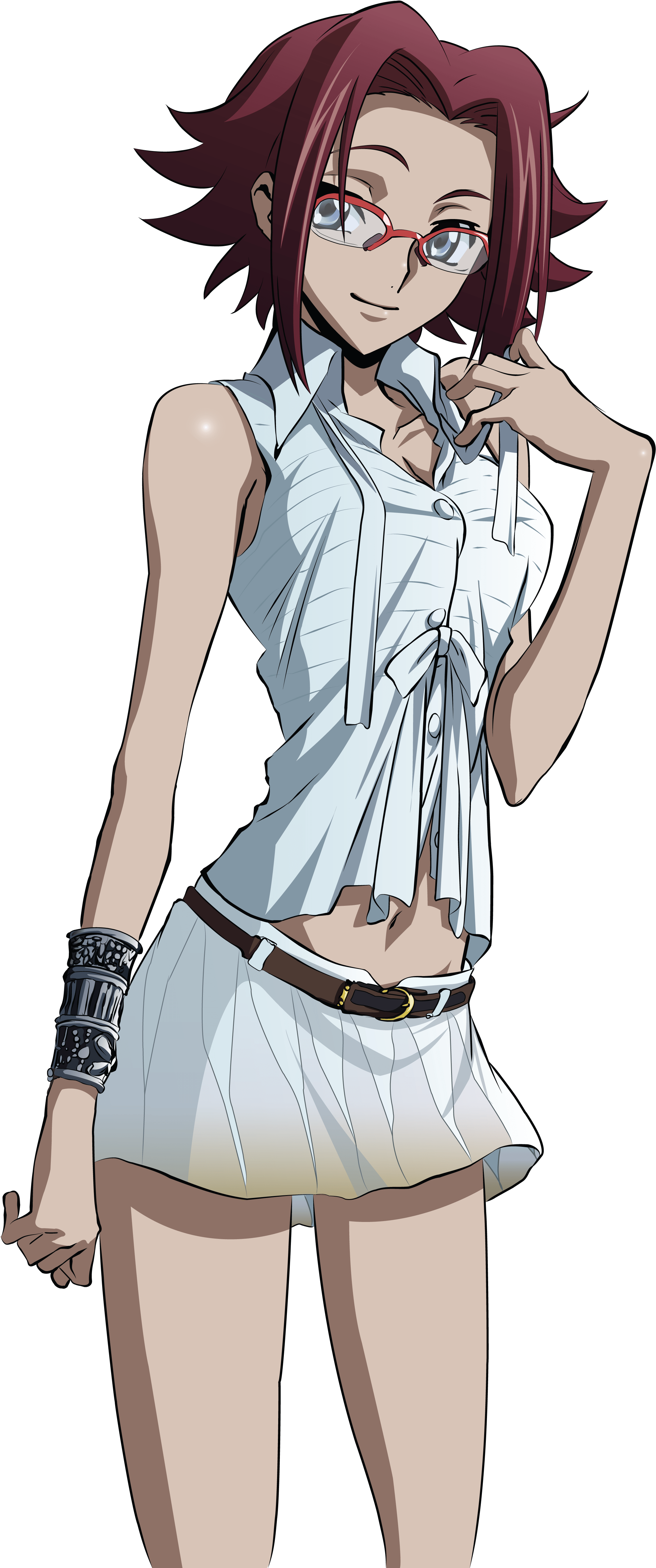 standing, women with glasses, redhead, looking at viewer, Code Geass