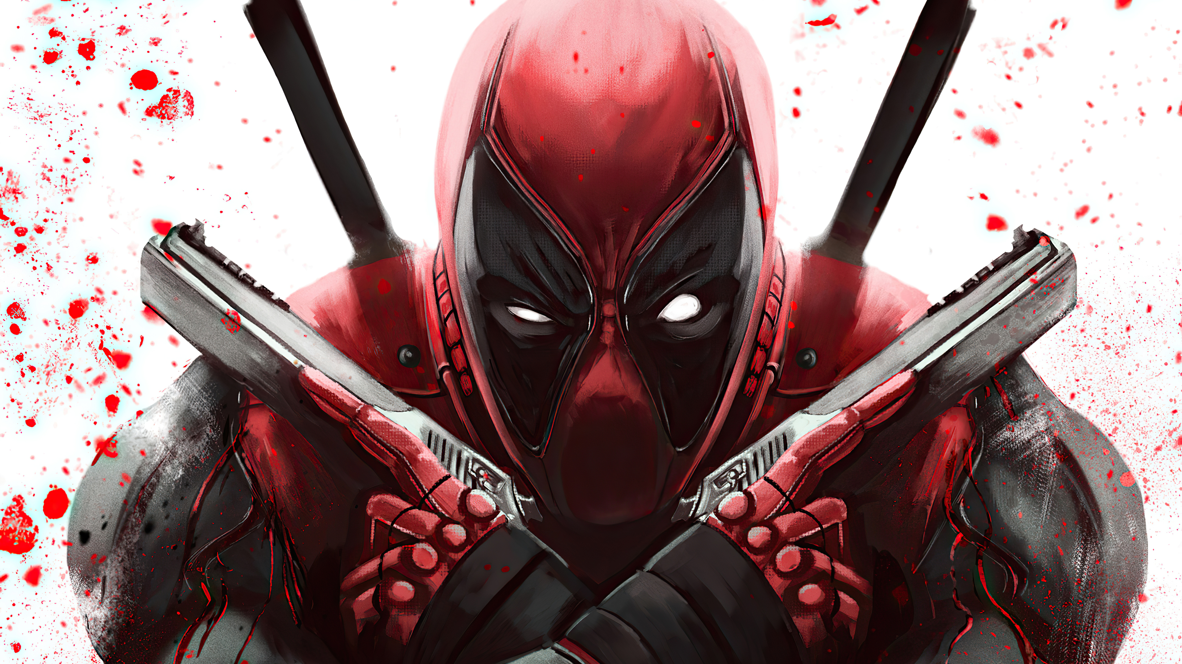 Deadpool, Deadpool 2, fan art, artwork, digital art, digital painting, white background