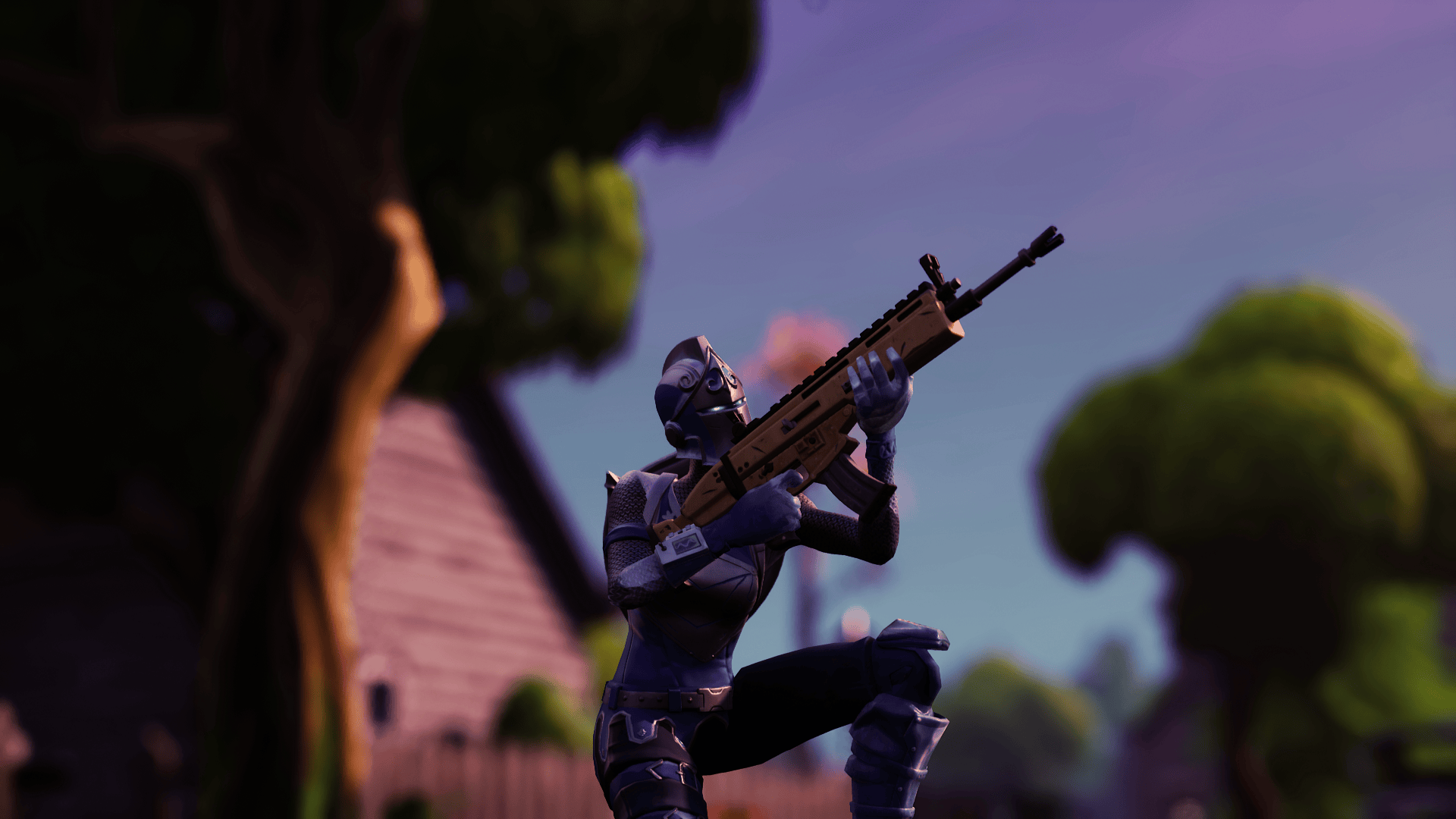 Fortnite, blue, PC gaming, weapon, screen shot 1920x1080 Wallpaper wallhaven.cc