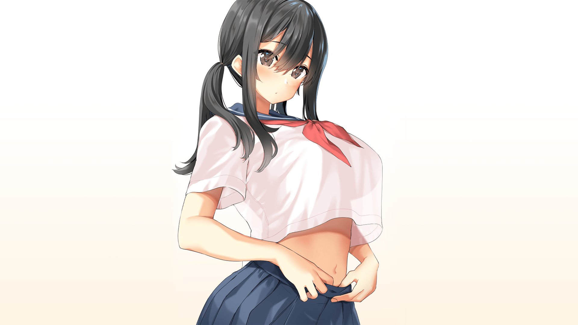 huge breasts, big boobs, schoolgirl, belly, Body Mahattaya Ginga, 2D