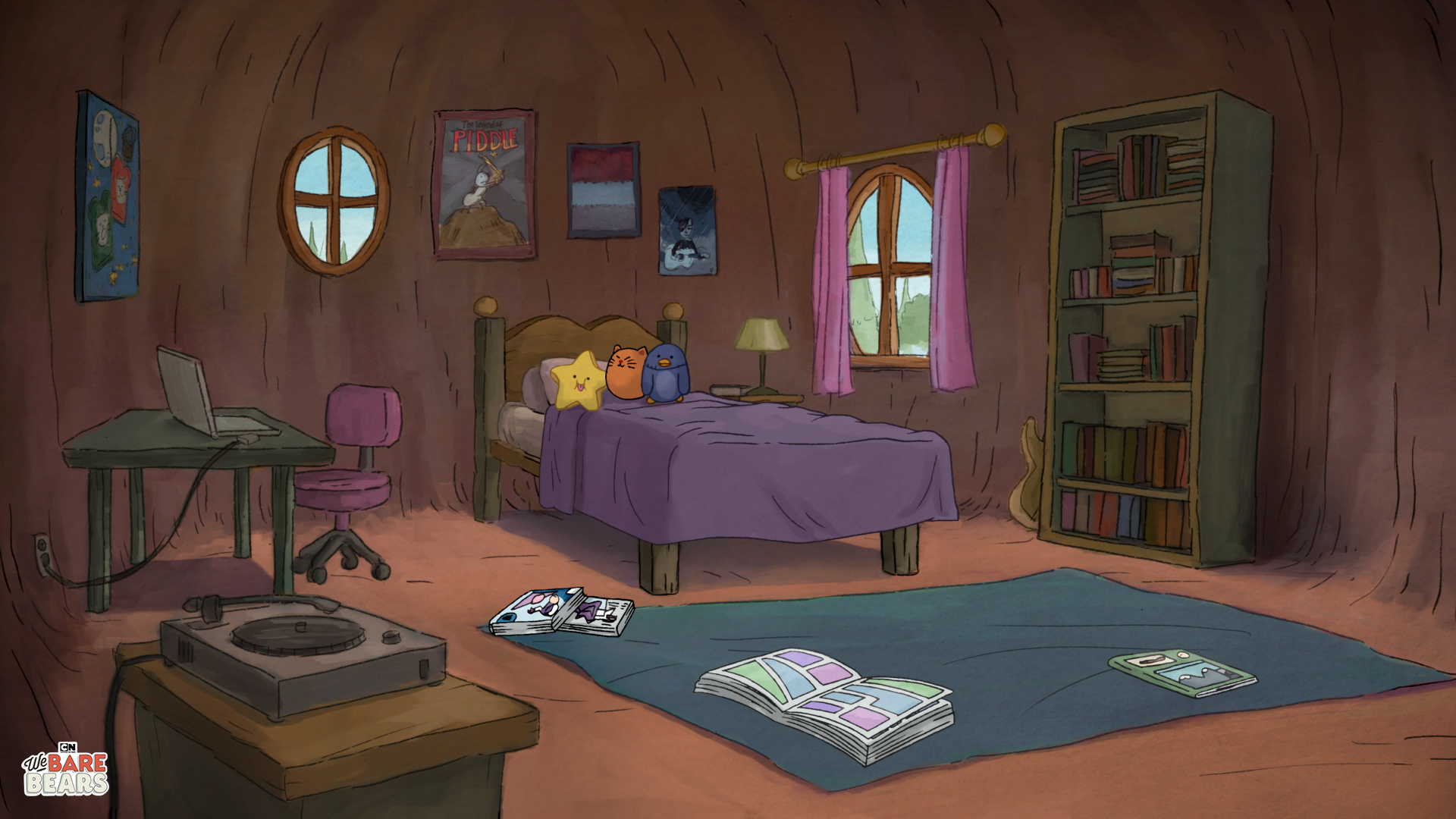 We Bare Bears, Cartoon Network, cartoon, room 1920x1080 Wallpaper