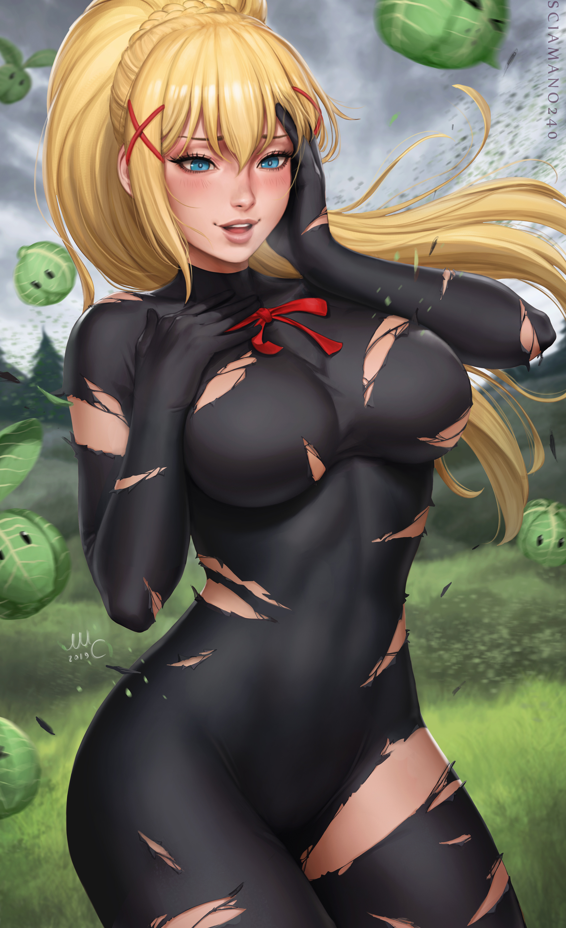 Sciamano240, long hair, blue eyes, blonde, big boobs