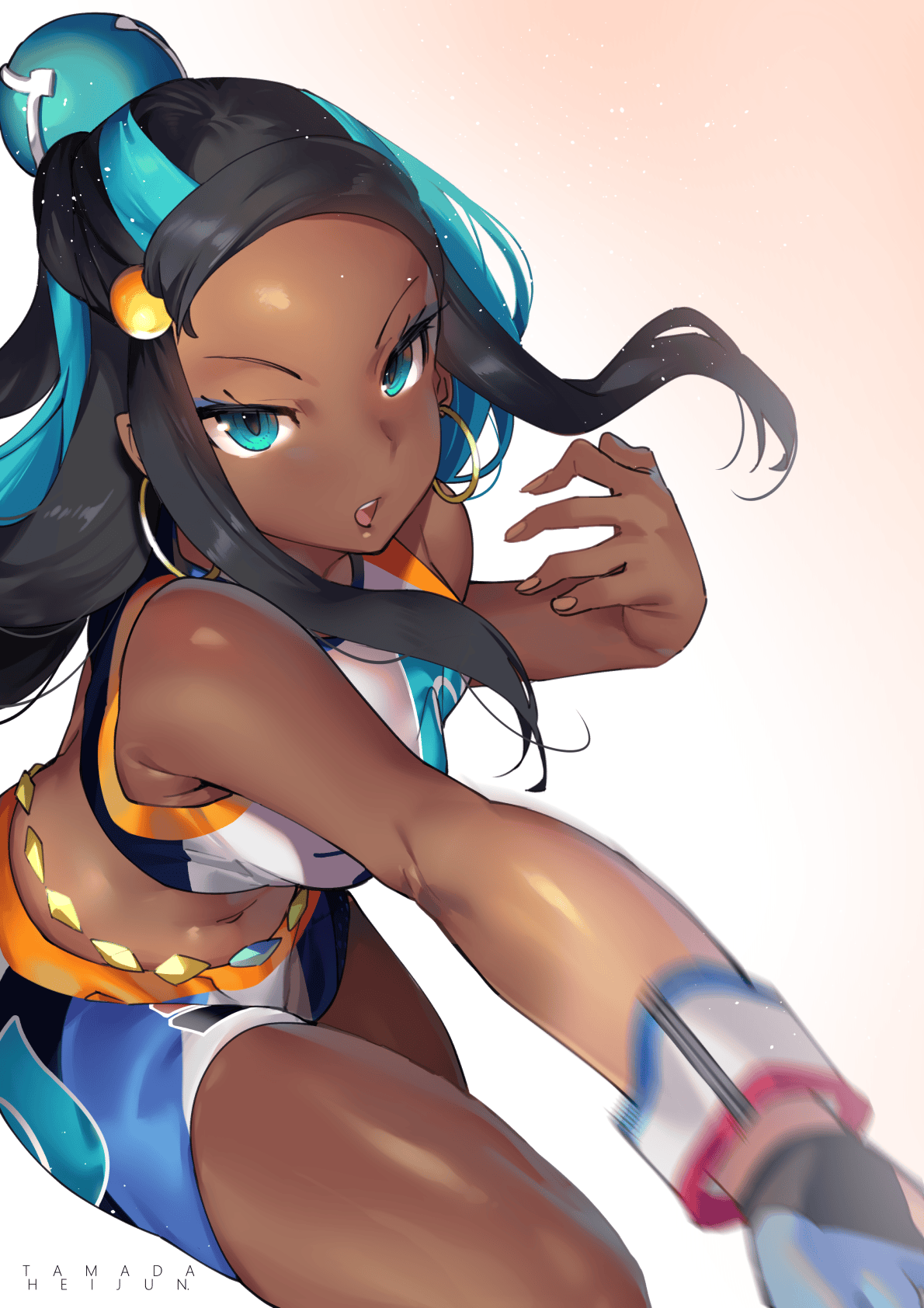 tanned, dark hair, Tamada Heijun, Nessa (Pokémon Sword and