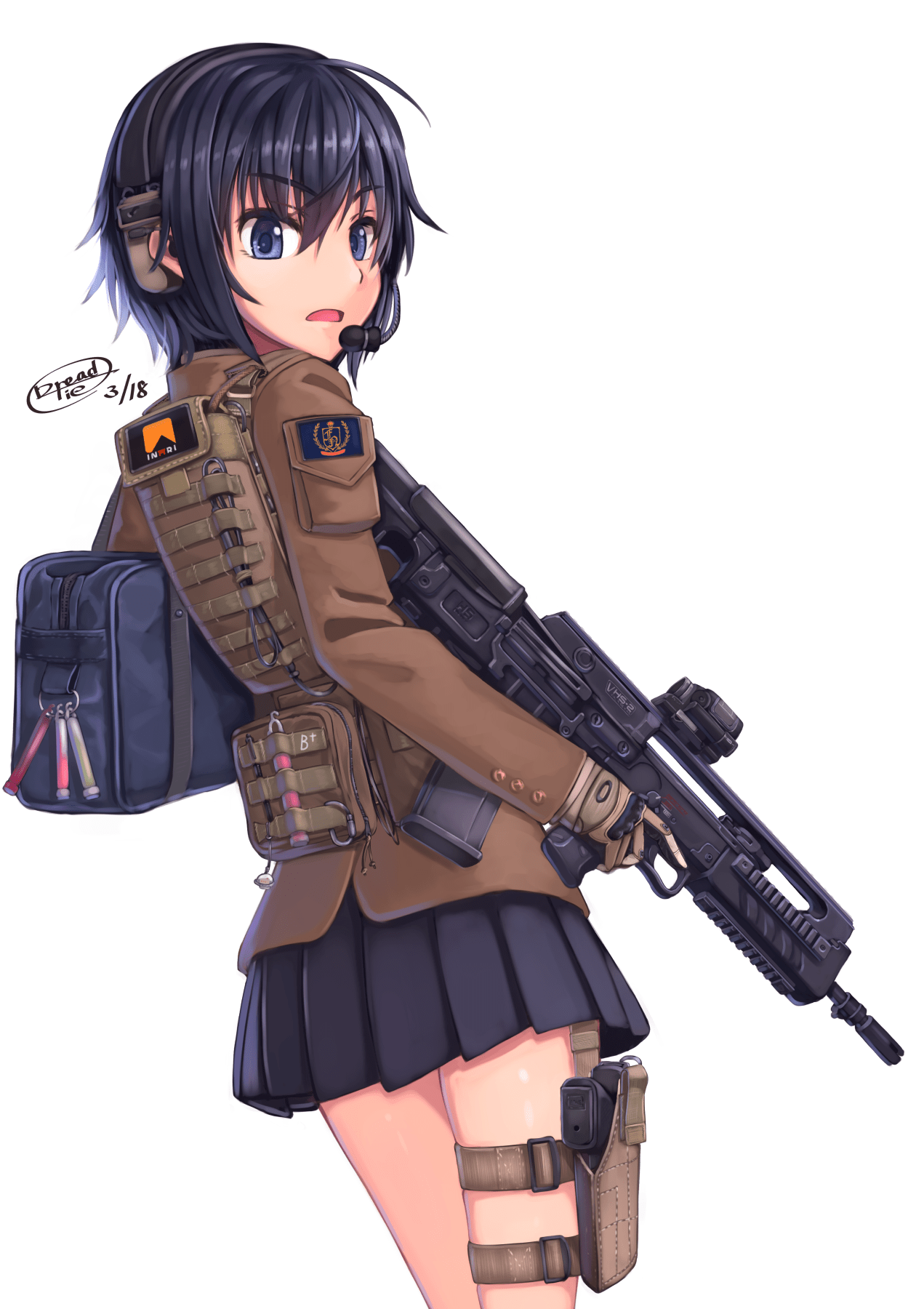 original characters, girls with guns, anime, anime girls, uniform