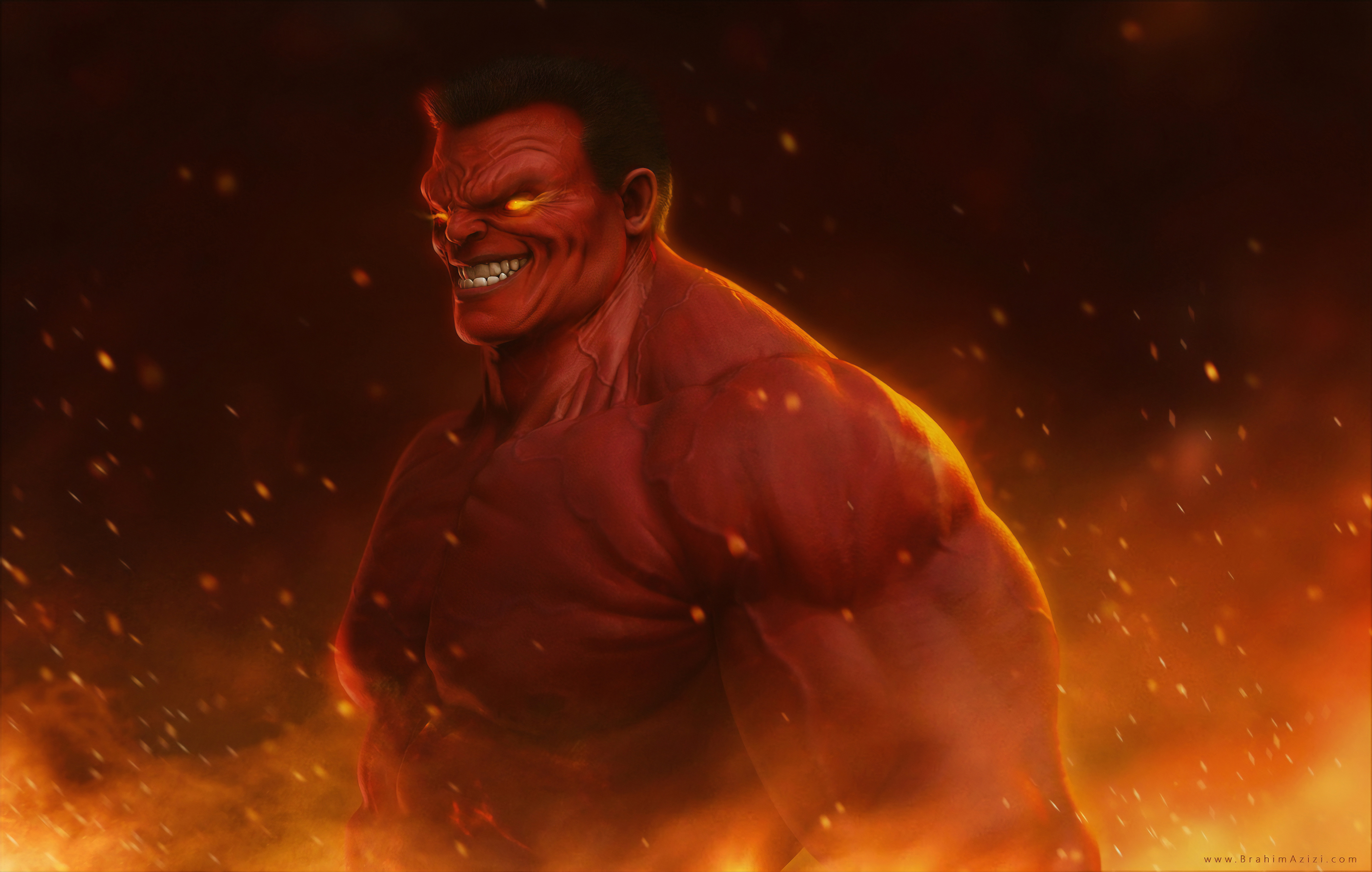Thunderbolt Ross, fictional character, creepy eyes, digital, digital