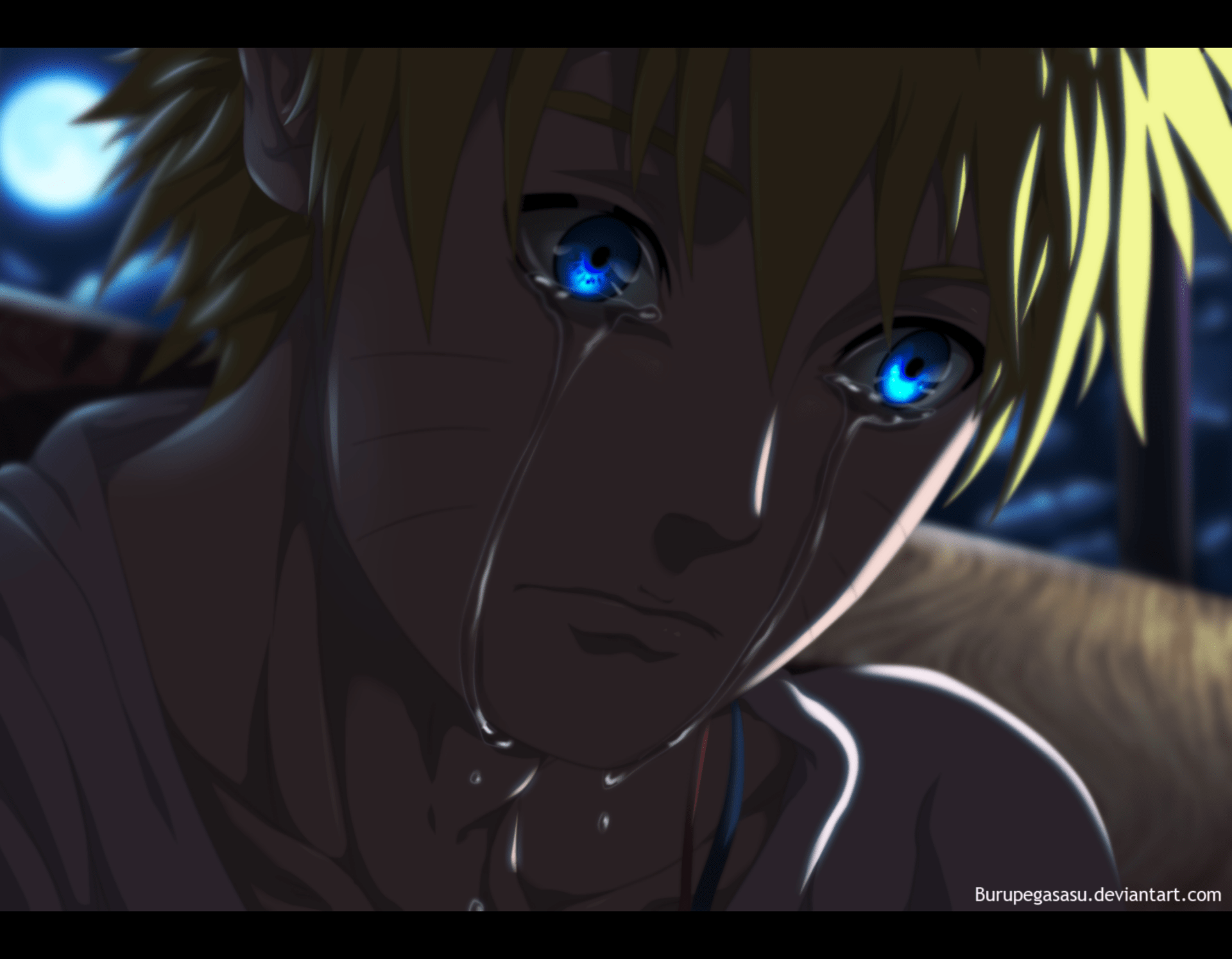 blue eyes, Naruto Shippuuden, Uzumaki Naruto, crying 1920x1495