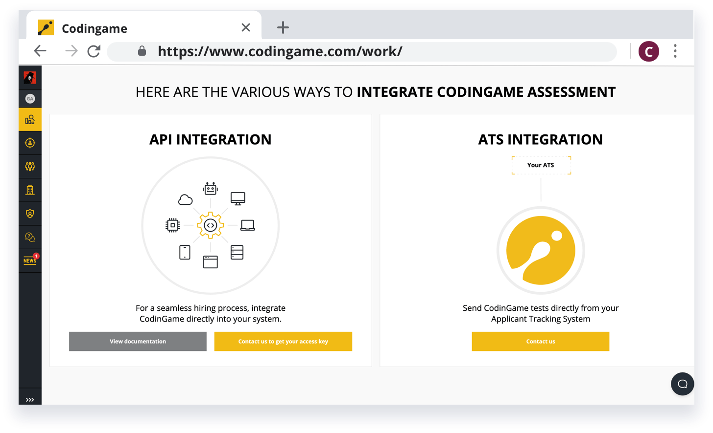 Product Tour Coding Tests CodinGame for Work