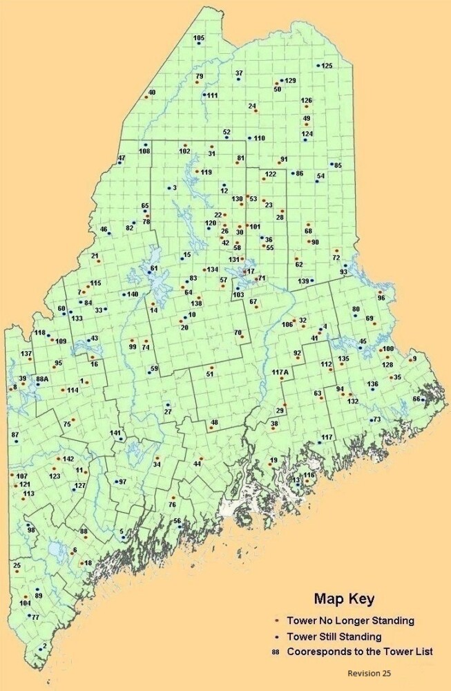 Maine fire towers By the numbers