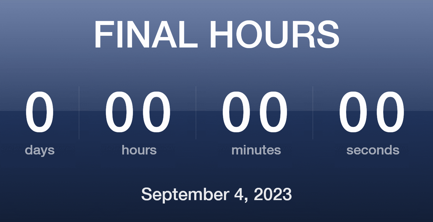 Final Hours Countdown ClockFinal Hours Countdown Clock Counting Down To