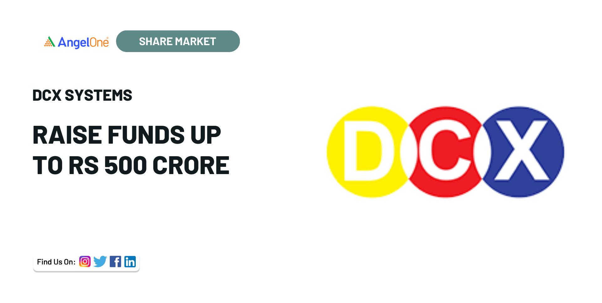 DCX Systems Raise Funds Up To Rs 500 Crore Angel One